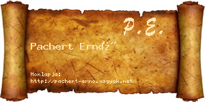 Pachert Ernő névjegykártya