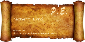 Pachert Ernő névjegykártya